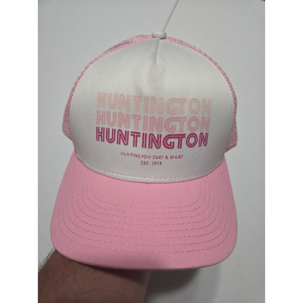 Huntington Surf Sport Hat Pink Ombre Mesh Trucker Cap Beach California Pukka